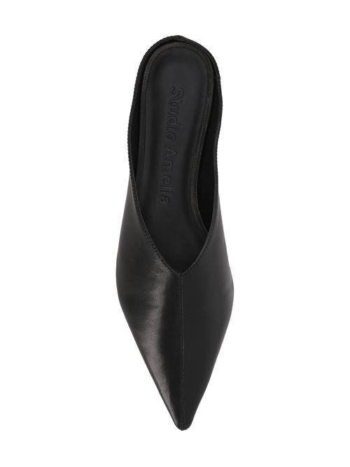 Black calf leather ballerina STUDIO AMELIA | F766CFCBLK